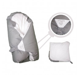 Obliečka šedá s bodkami na zavinovačku Maxi Dráčik Bavlna, 100x100 cm