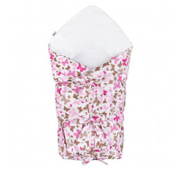 Klasická šnurovacia zavinovačka ružová motýle Bavlna-Duté vlákno, 70x70 cm