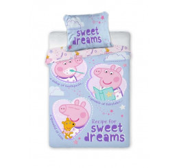 Obliečky do postieľky Prasiatko Peppa sladké sny Bavlna, 100x135, 40x60 cm