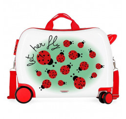 Detský kufrík na kolieskach Lienky MAXI ABS plast, 50x38x20 cm, objem 34 l