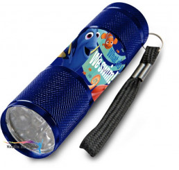 Detská hliníková LED baterka Hľadá sa Dory modrá
