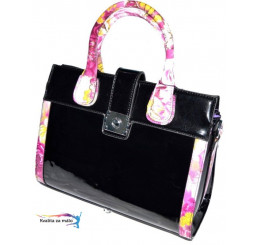 Kabelka čierna s kvetmi