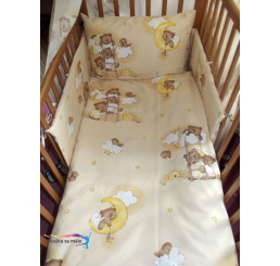 Mantinel do postieľky Medvedíci na rebríku krémový